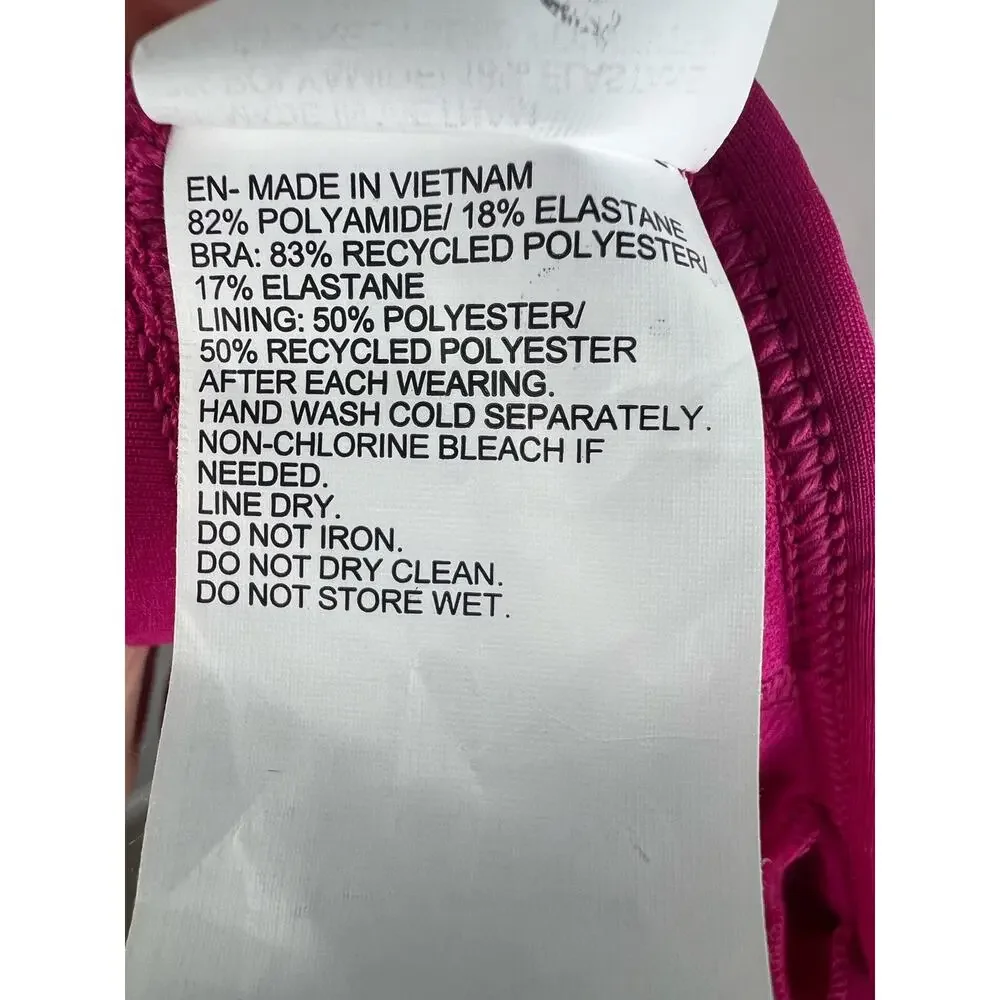 Nike Pink Stretch Mesh Sporty Essential Tankini Swimsuit Top Small